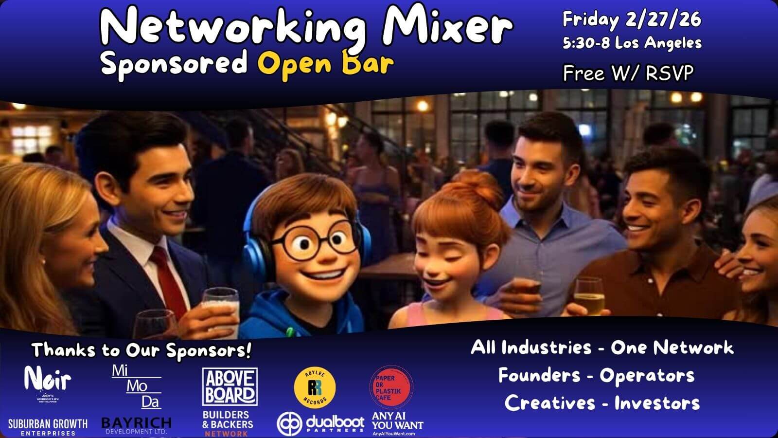 Open Bar Networking Mixer - Private Space - Mid City