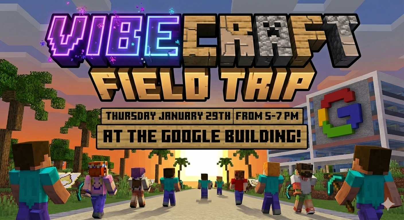 UPDATED: WE TOOK OVER GOOGLE! 🤯 VibeCraft Power Hour Learns GenAI Code-Labs [FREE PARKING]