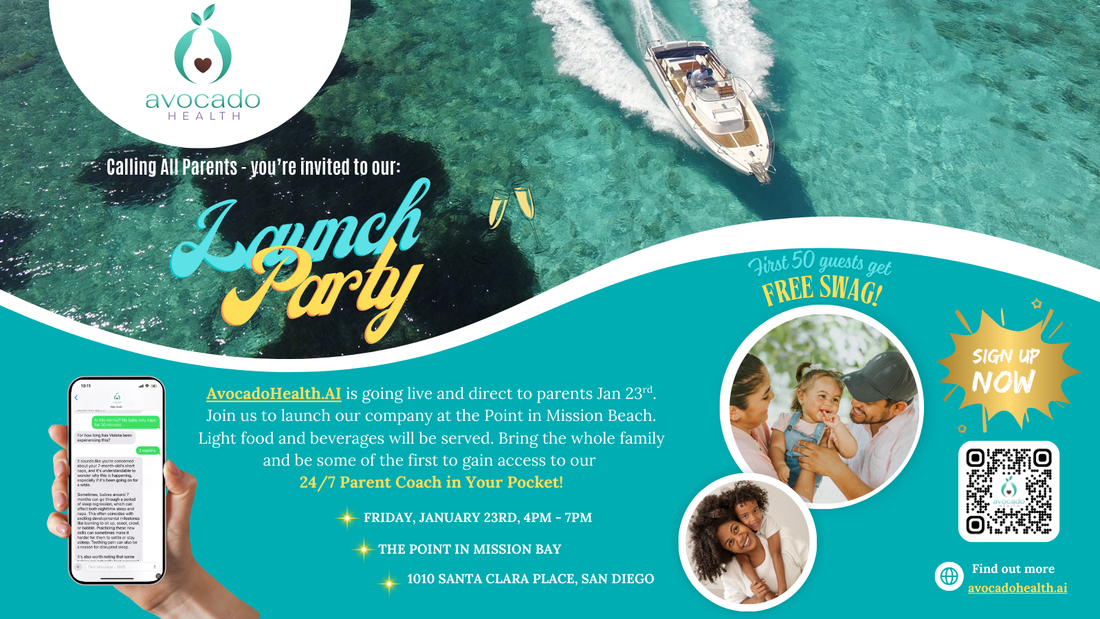 Hello, San Diego Parents! You’re Invited to The Avocado Health Launch Party