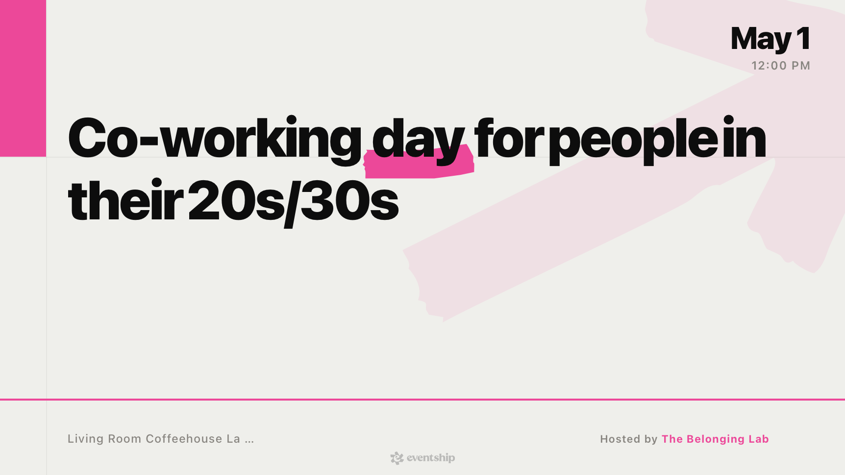 Co-working day for people in their 20s/30s