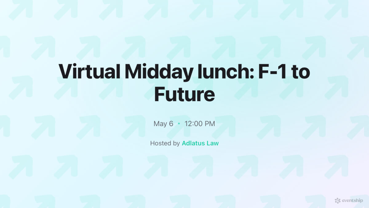 Virtual Midday lunch: F-1 to Future
