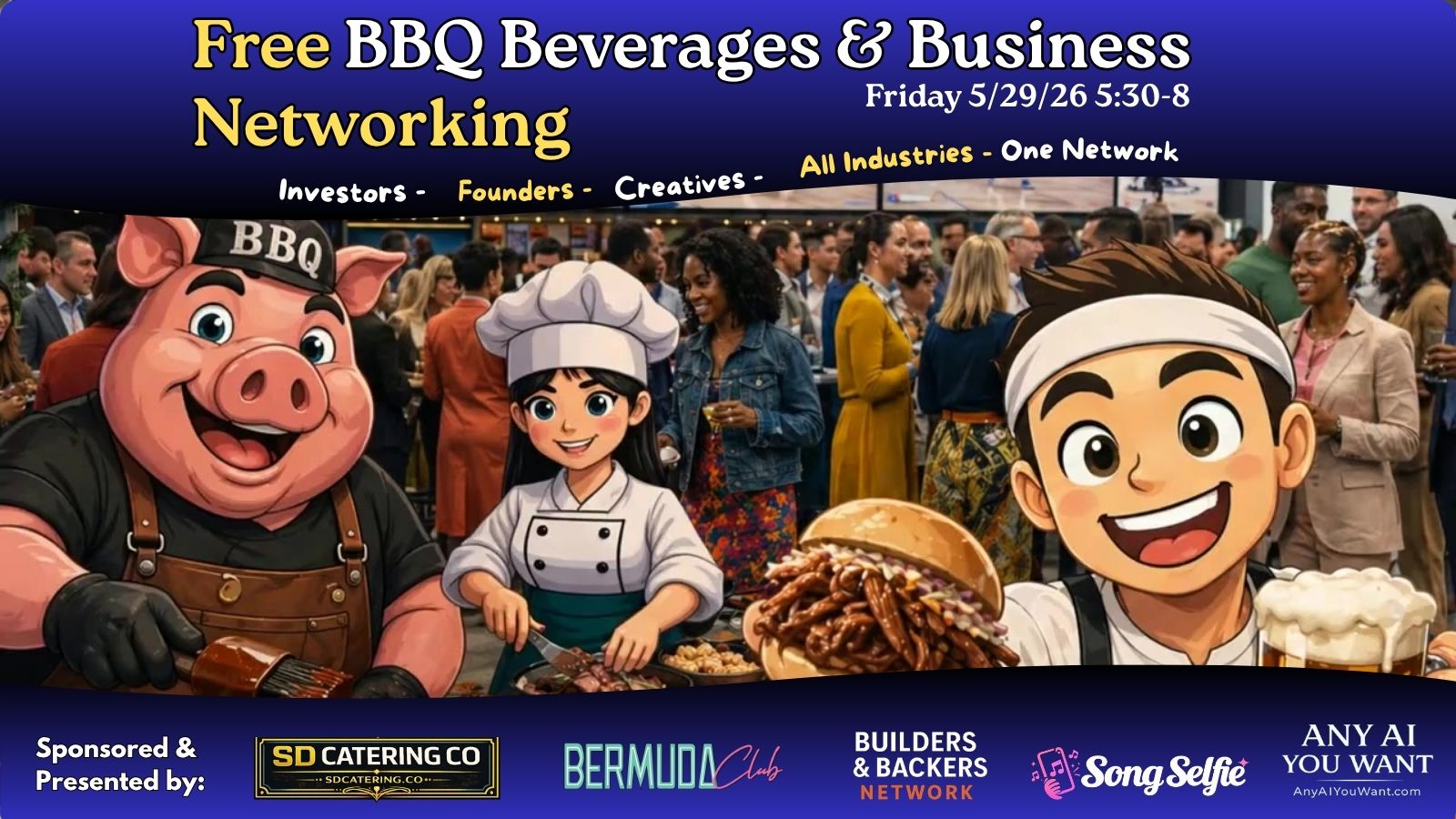 Free BBQ, Beverages, & Biz Networking @ Bermuda Club