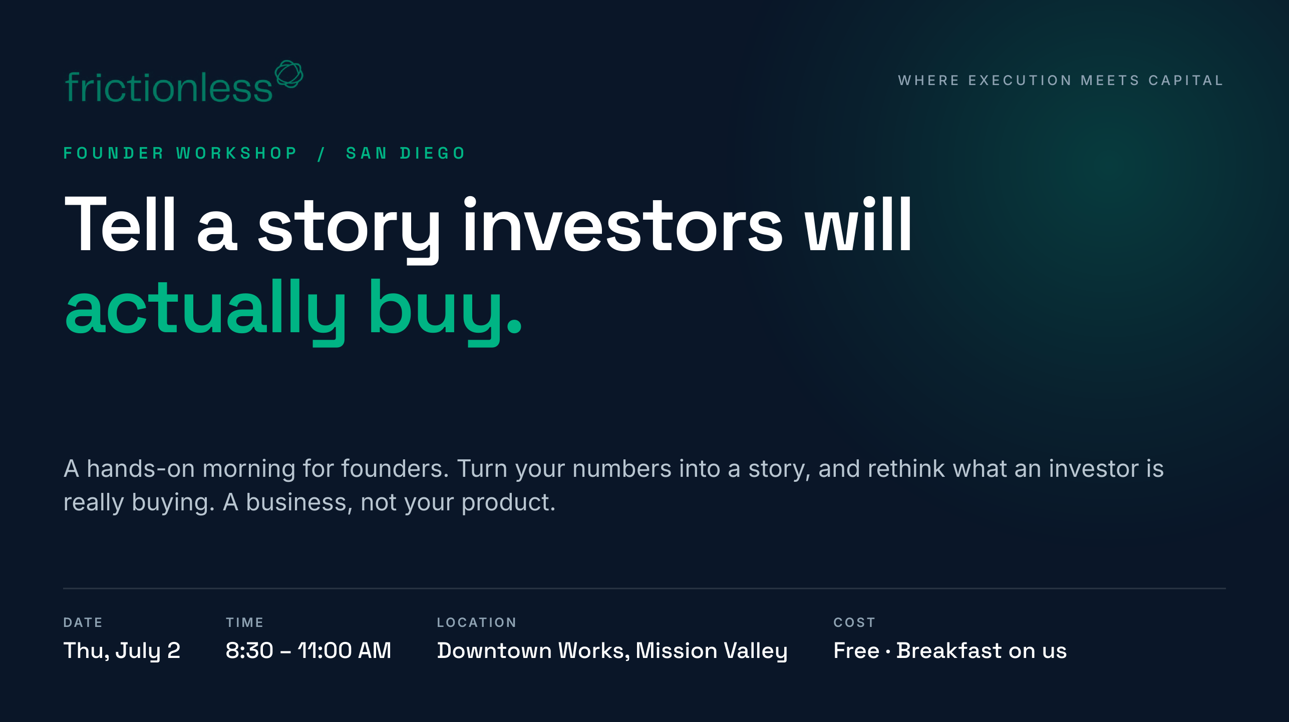 Tell a story investors will actually buy.