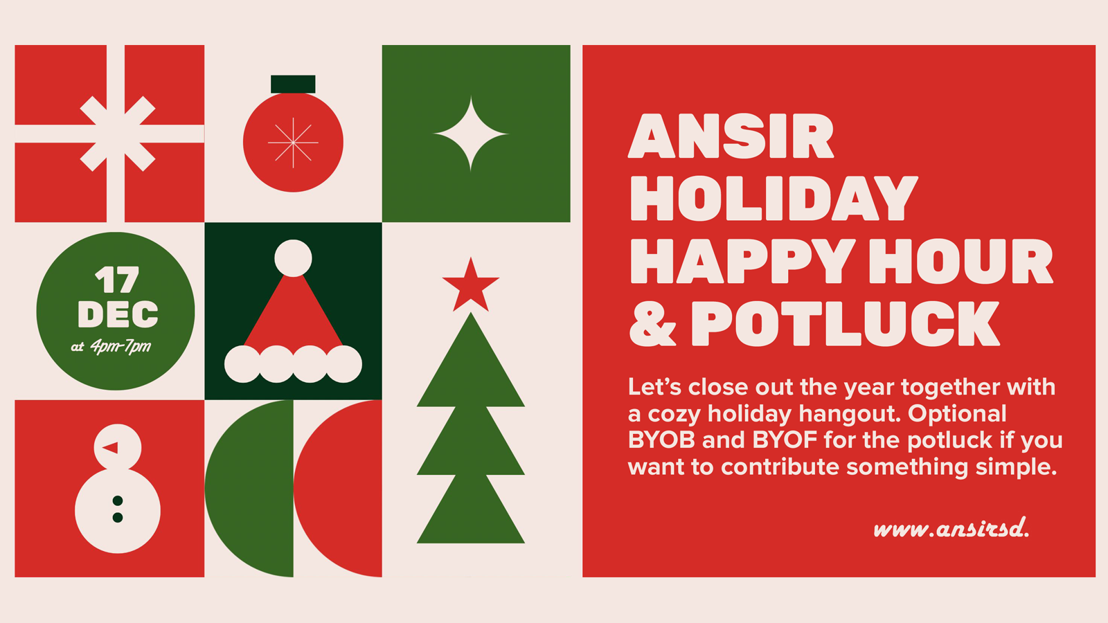 Ansir Holiday Happy Hour & Potluck