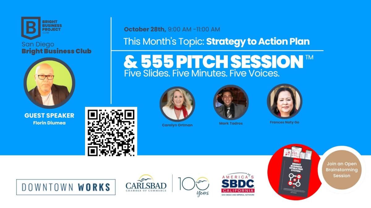San Diego Bright Business Club —The Power of Purpose + 555 Pitch