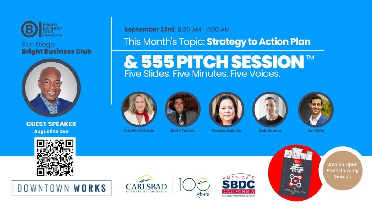 San Diego Bright Business Club — Strategy to Action Plan + 555 Pitch