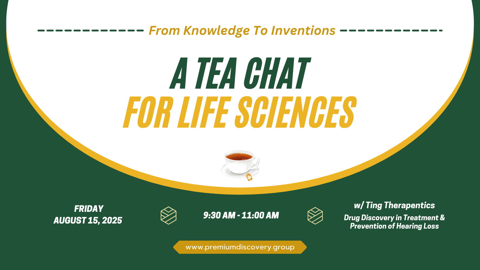 A Tea Chat For Life Sciences + Ting Therapeutics, Drug Discovery of Hearing Loss
