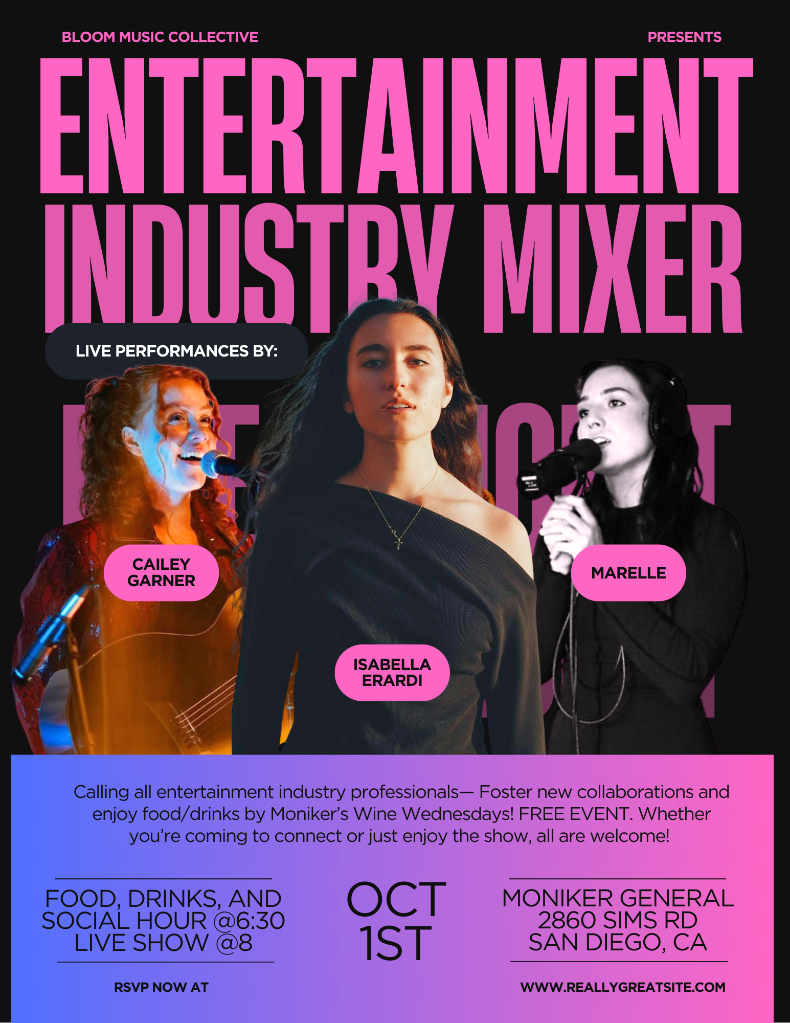 Music & Mingle: Entertainment Industry Mixer + FREE LIVE SHOW by Bloom artists!