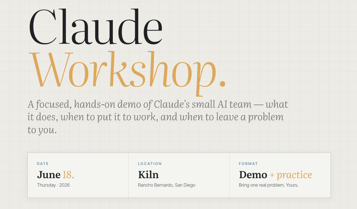 In-Person Claude Workshop | Demo Topic: Claude 101 
