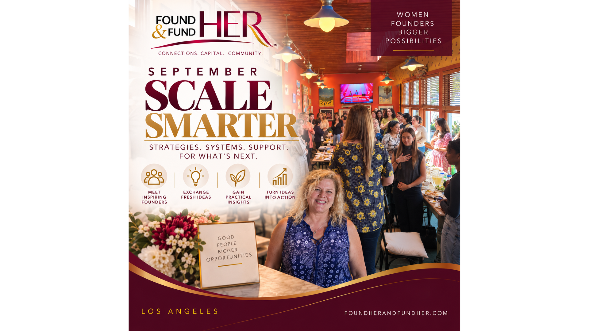 Womens SCALE SMARTER Founders Lunch FoundHER & FundHER in Burbank Monthly Founder Exchange