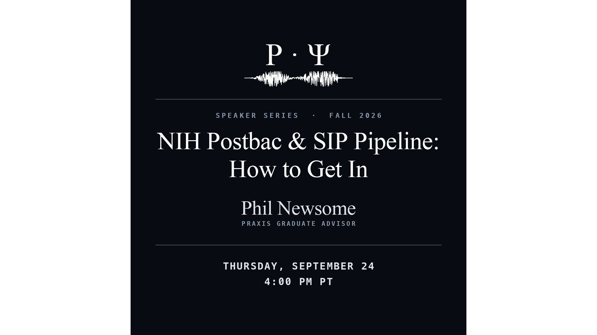 NIH Postbac & SIP Pipeline: How to Get In
