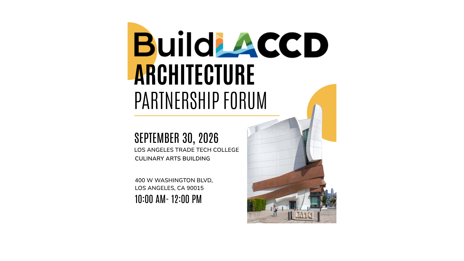 BuildLACCD Architecture Partnership Forum