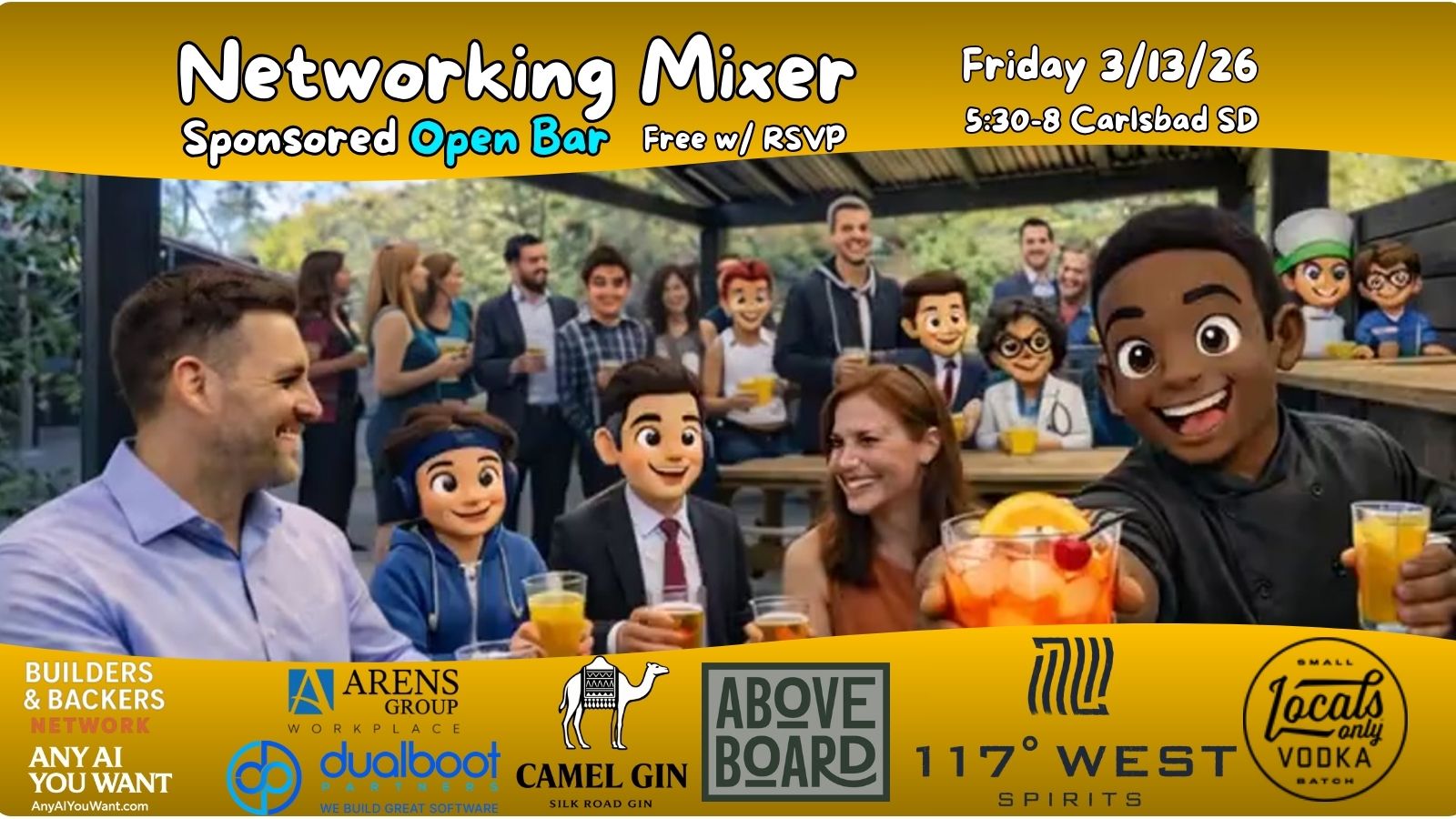 Free Open Bar Networking Mixer - Private Indoor/Outdoor Space