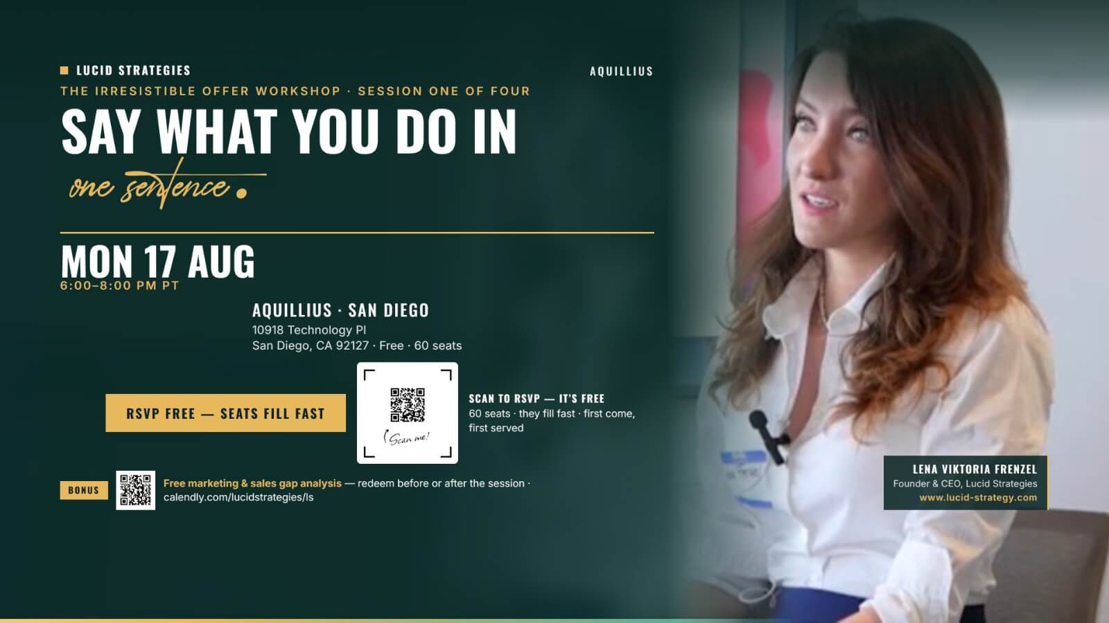 Say What You Do in One Sentence: An Offer Workshop for Medical Device and Life Science Founders