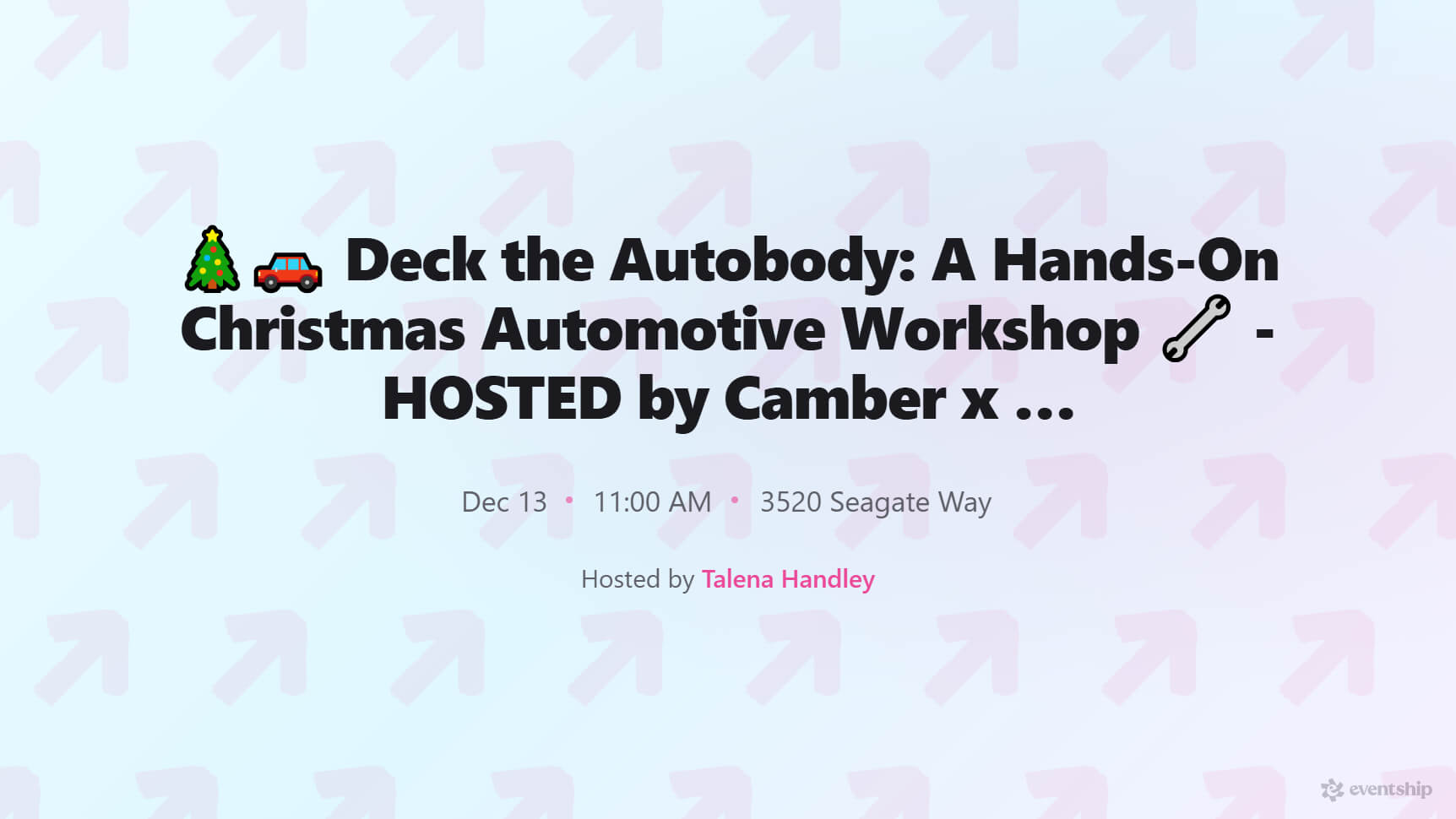 🎄🚗 Deck the Autobody: A Hands-On Christmas Automotive Workshop 🔧 - HOSTED by Camber x Caster in Oceanside