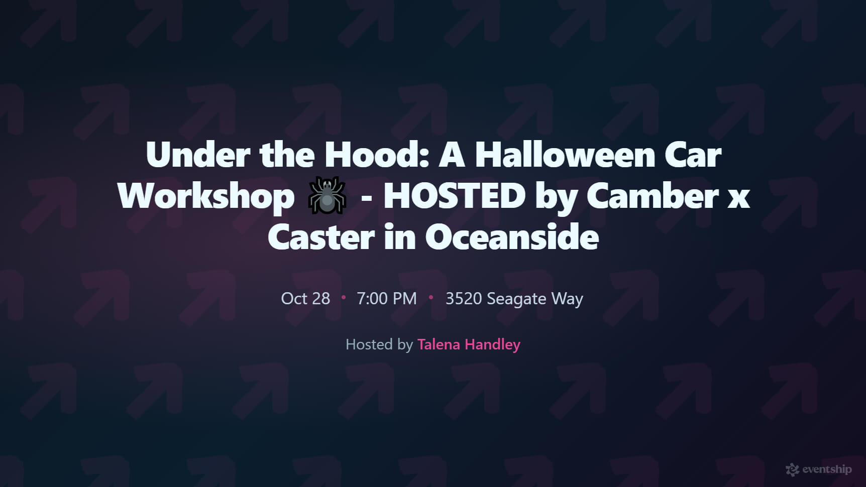 Under the Hood: A Halloween Car Workshop 🕷️ - HOSTED by Camber x Caster in Oceanside