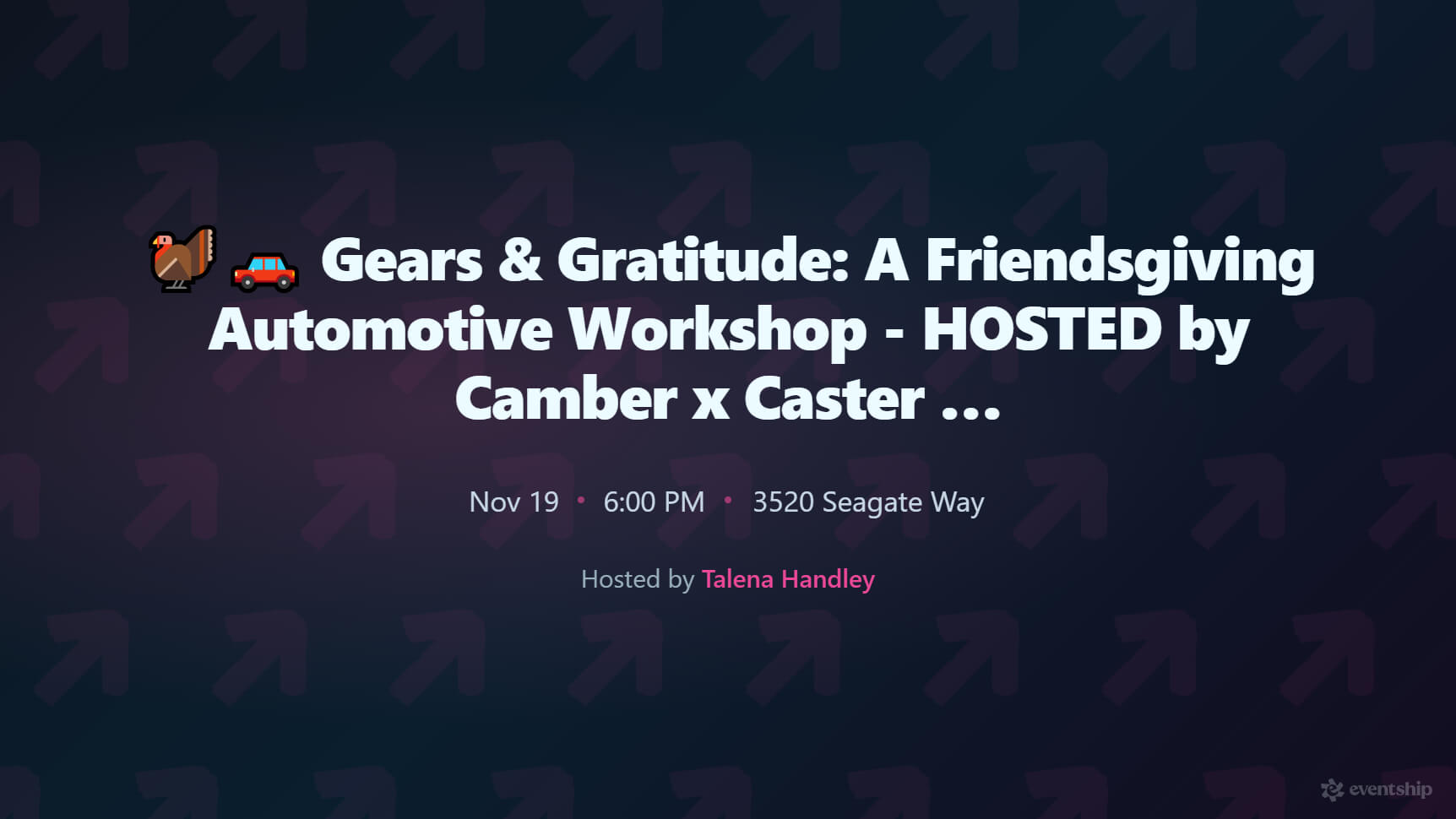 🦃🚗 Gears & Gratitude: A Friendsgiving Automotive Workshop - HOSTED by Camber x Caster in Oceanside