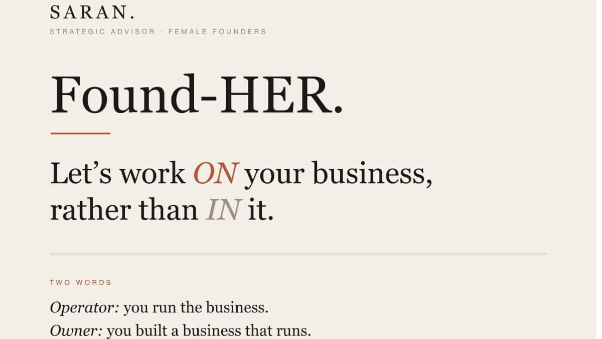 Found-HER: Let's work ON Your Business, rather than IN it.