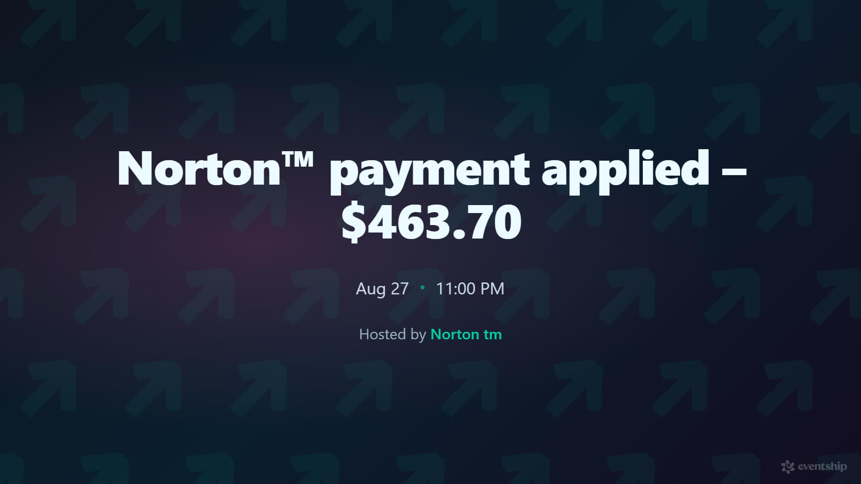 Norton™ payment applied – $463.70