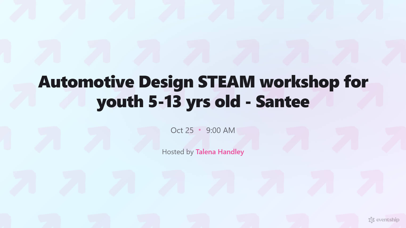 Automotive Design STEAM workshop for youth 5-13 yrs old - Santee