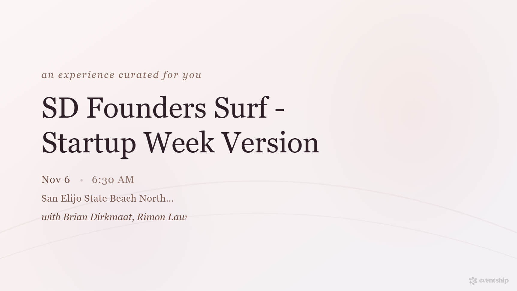 SD Founders Surf - Startup Week Version