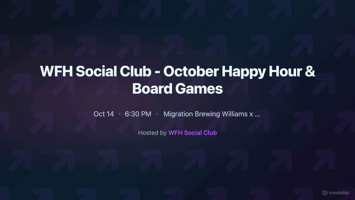 WFH Social Club - October Happy Hour & Board Games