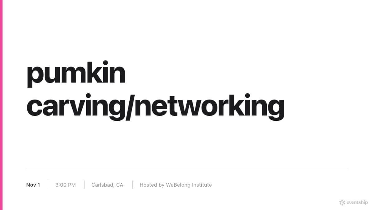 pumkin carving/networking