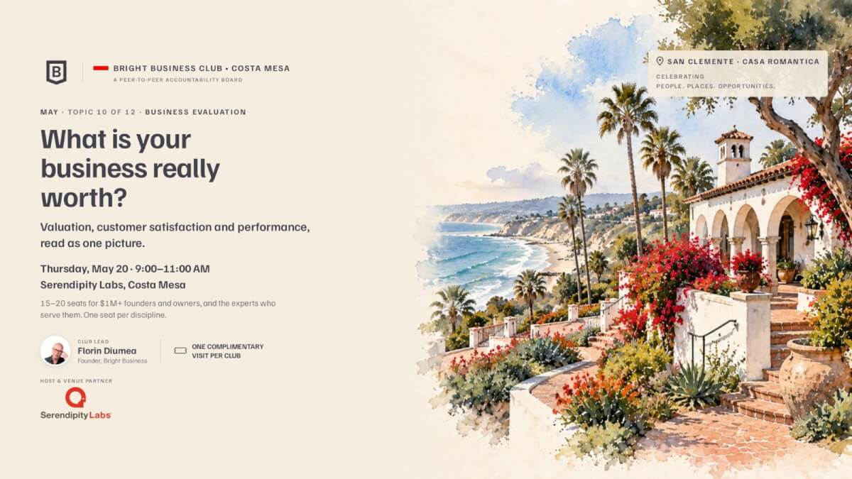 Costa Mesa Bright Business Club: Monthly Founders and Experts Collaborative Meeting