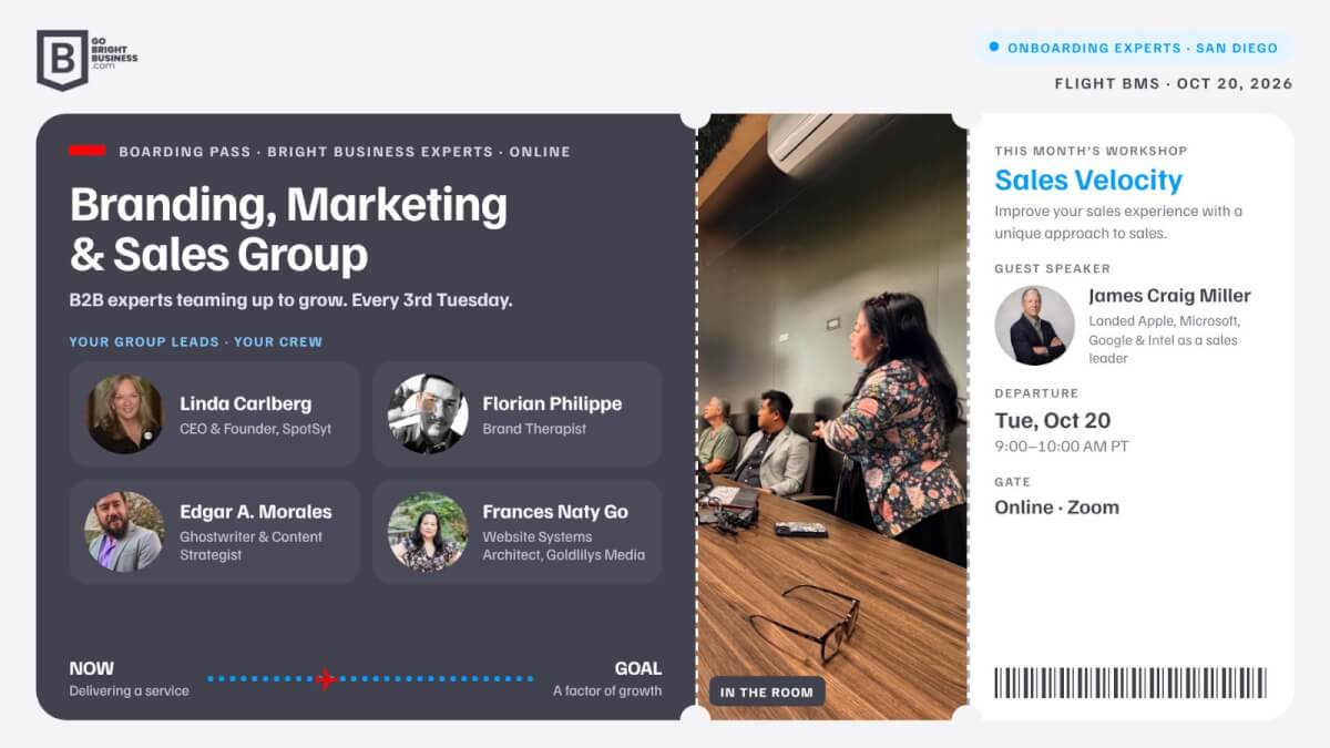 Branding, Marketing & Sales Group: Sales Velocity with James Craig Miller