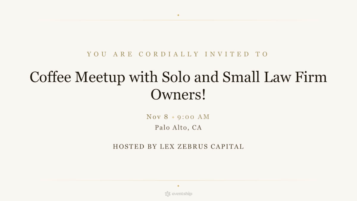 Coffee Meetup with Solo and Small Law Firm Owners Ready to Exit!