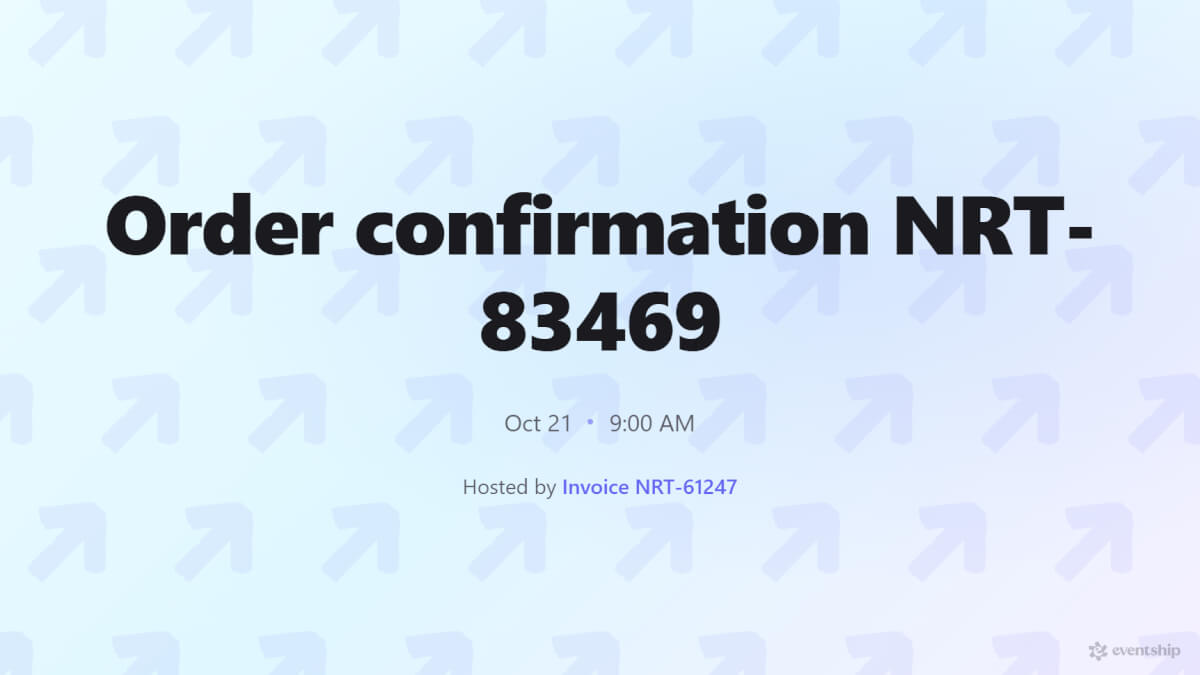 Order confirmation NRT-83469