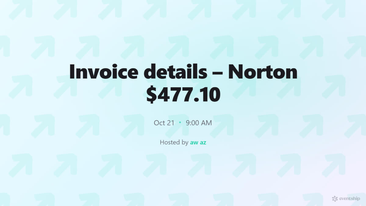 Invoice details – Norton $477.10